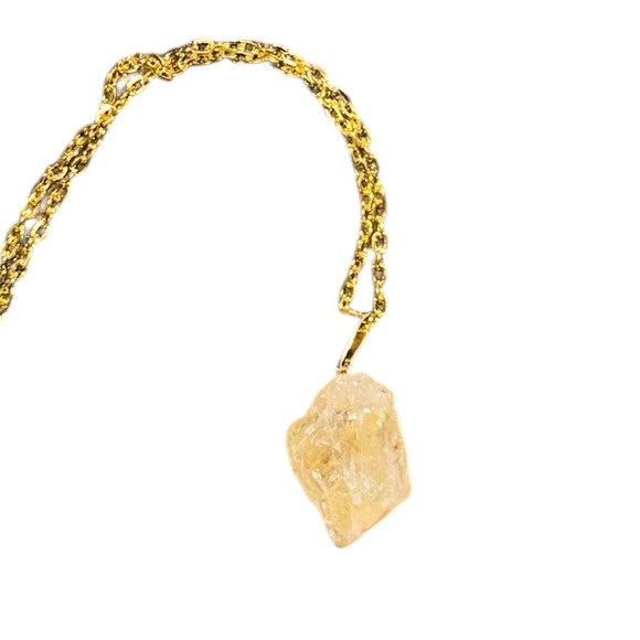 NWT 24inch Chain Necklace with Citrine Pendant Festival Bohemian Gift - Picture 2 of 5